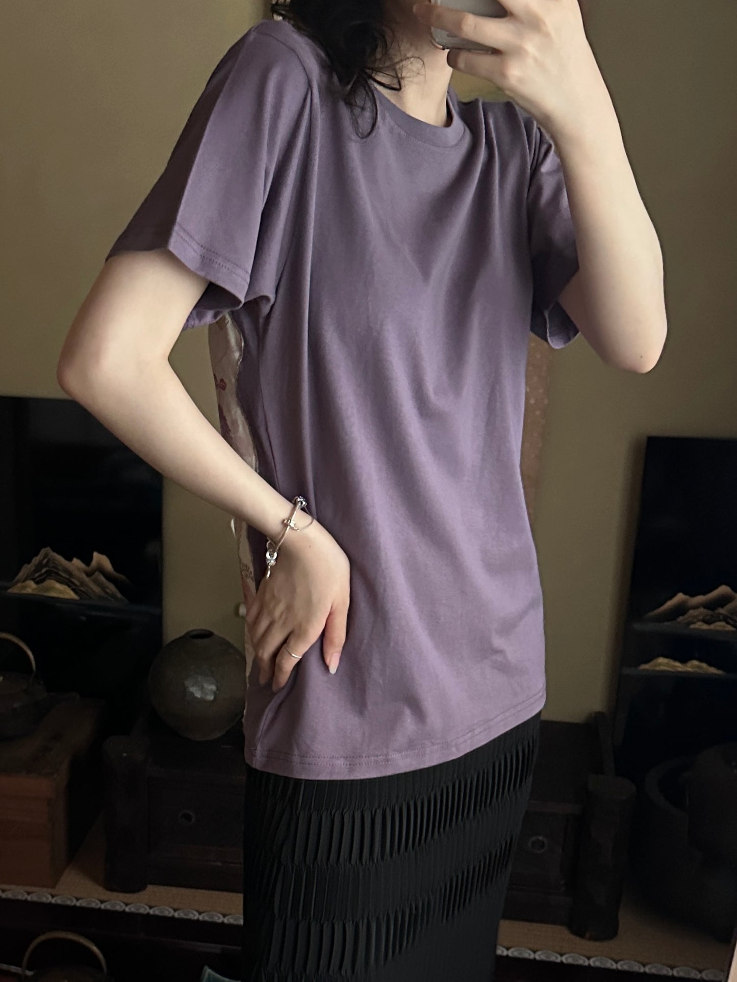 Redesigned Kimono Handmade T-Shirt Ancient Purple