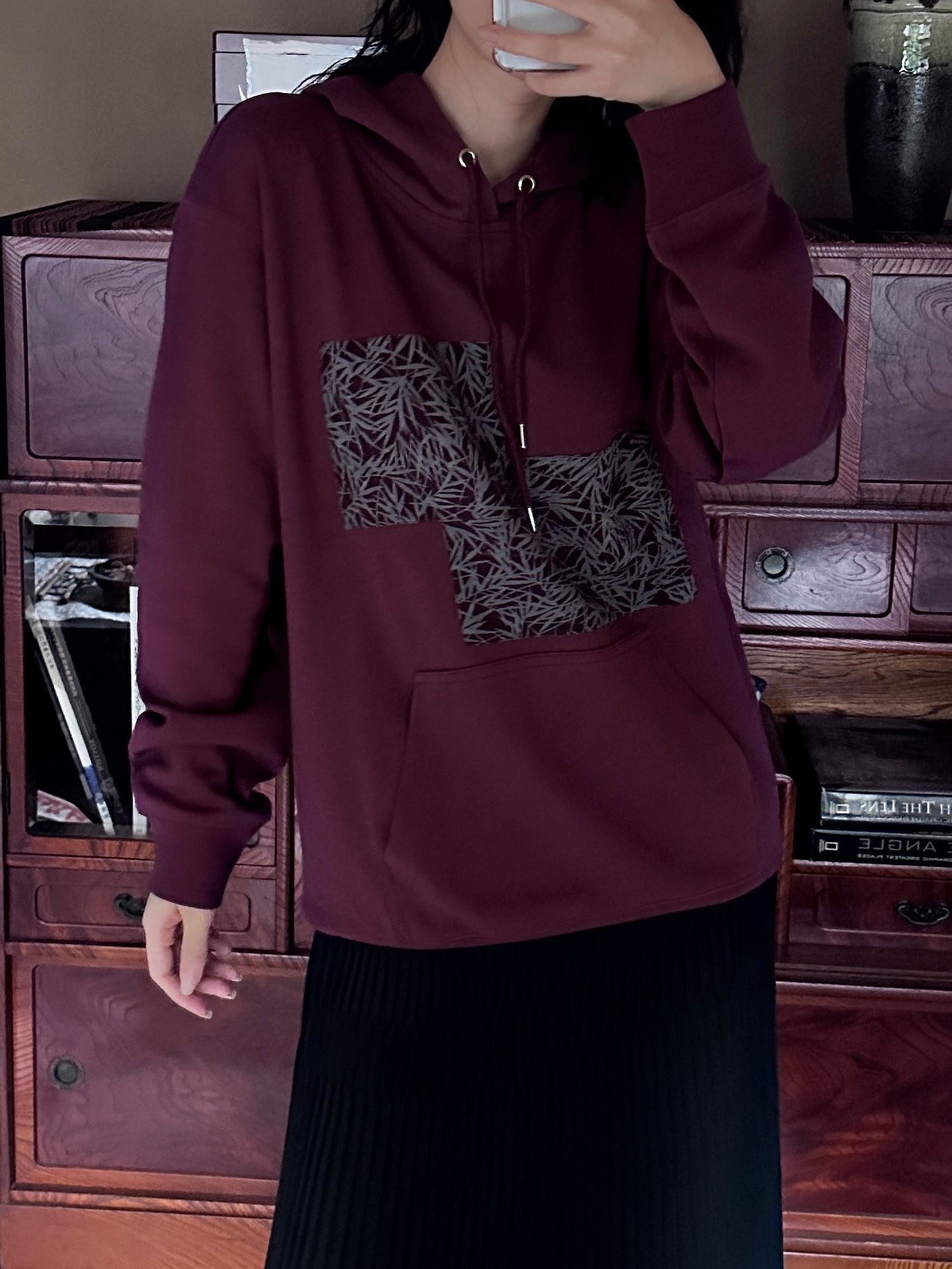 創作デザイン パーカー 葡萄色