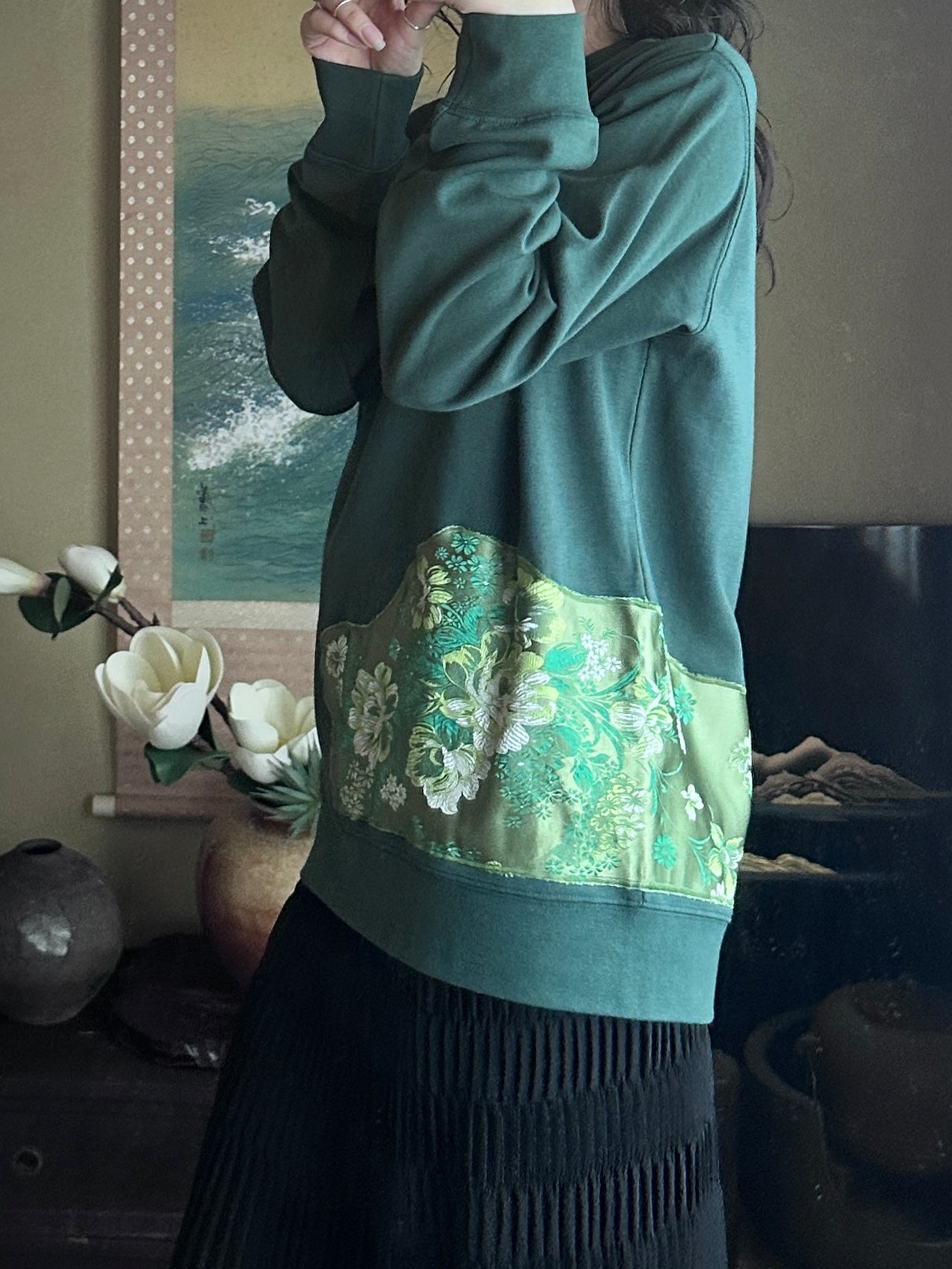 創作デザイン スウェット 御召茶