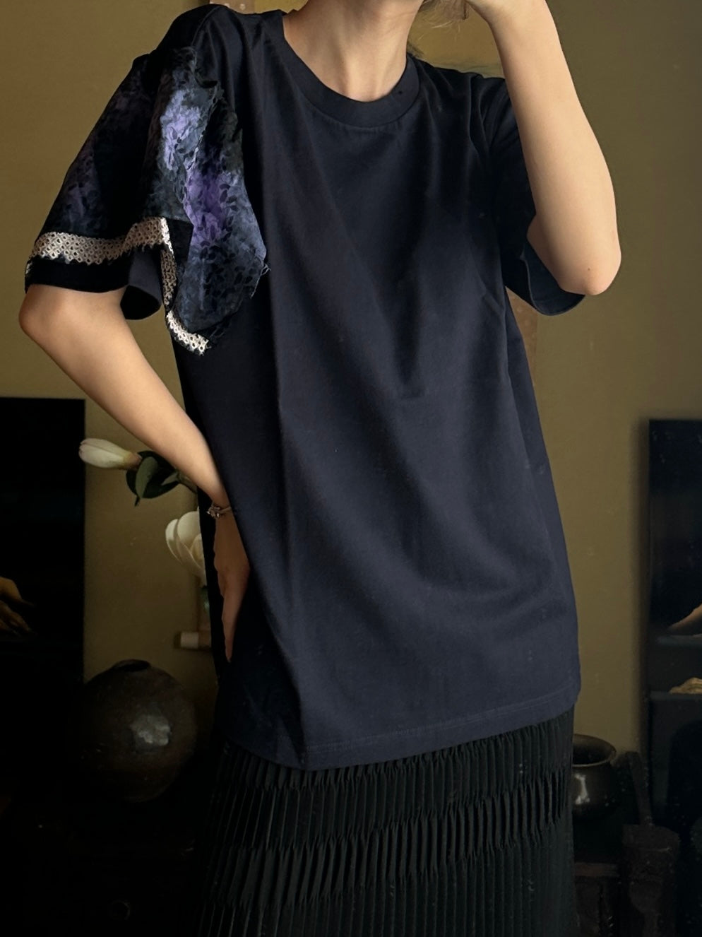 Redesigned Kimono Handmade T-Shirt Berlin Blue