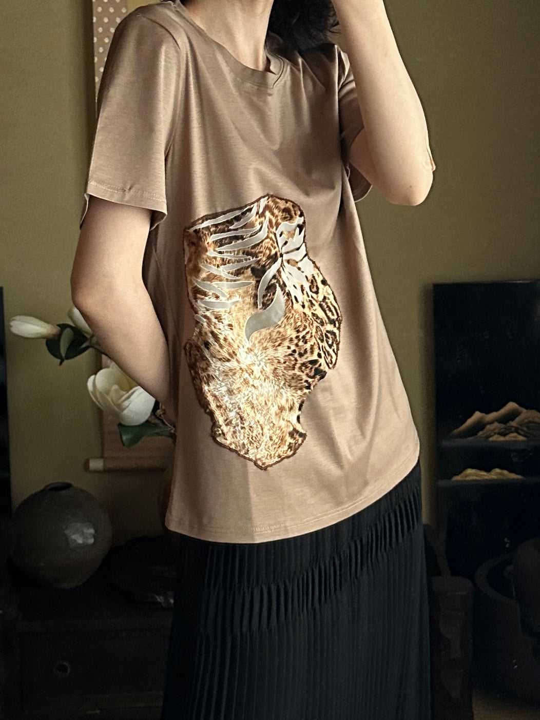 創作着物デザインTシャツ 椎鈍色