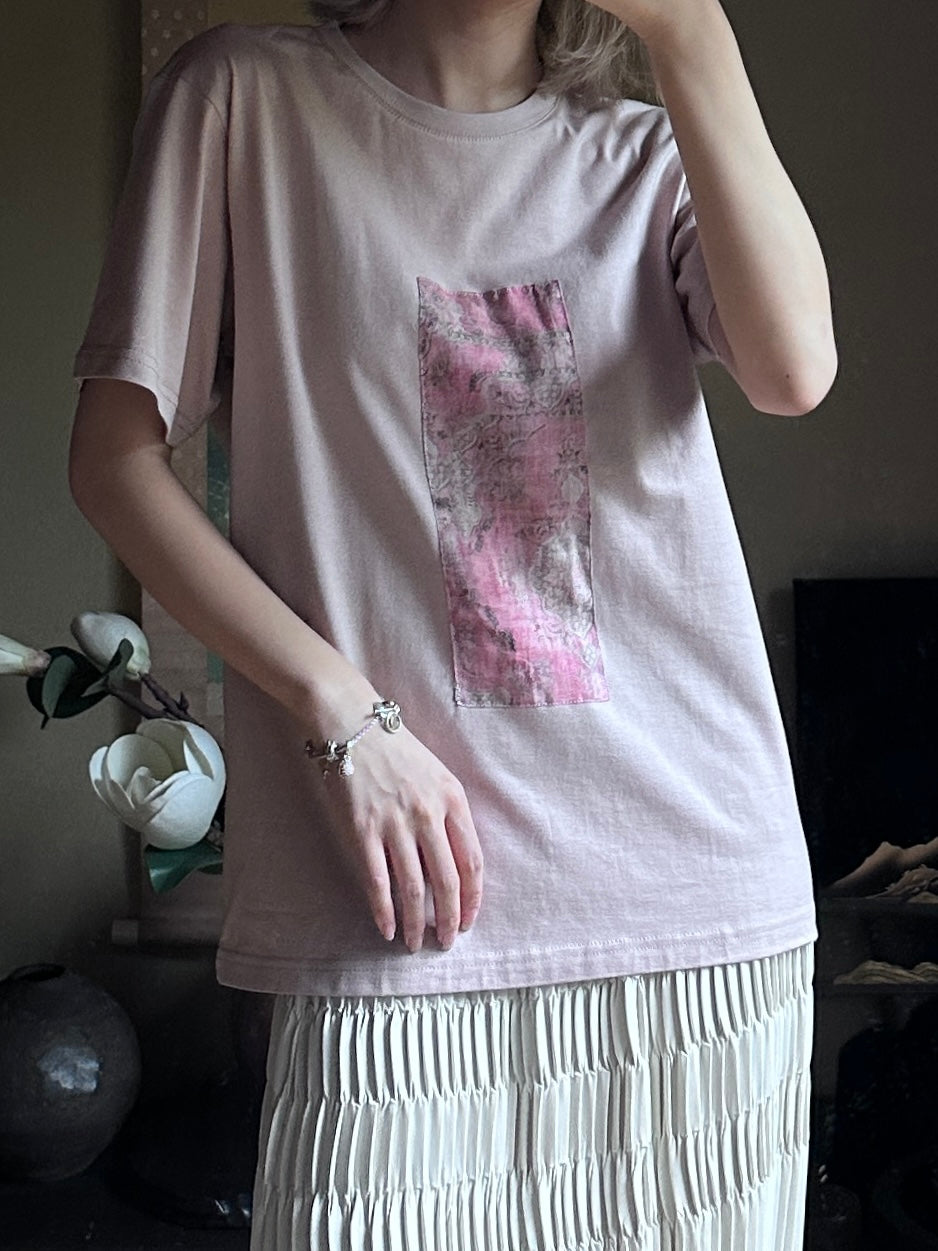 創作着物デザインTシャツ 水柿色