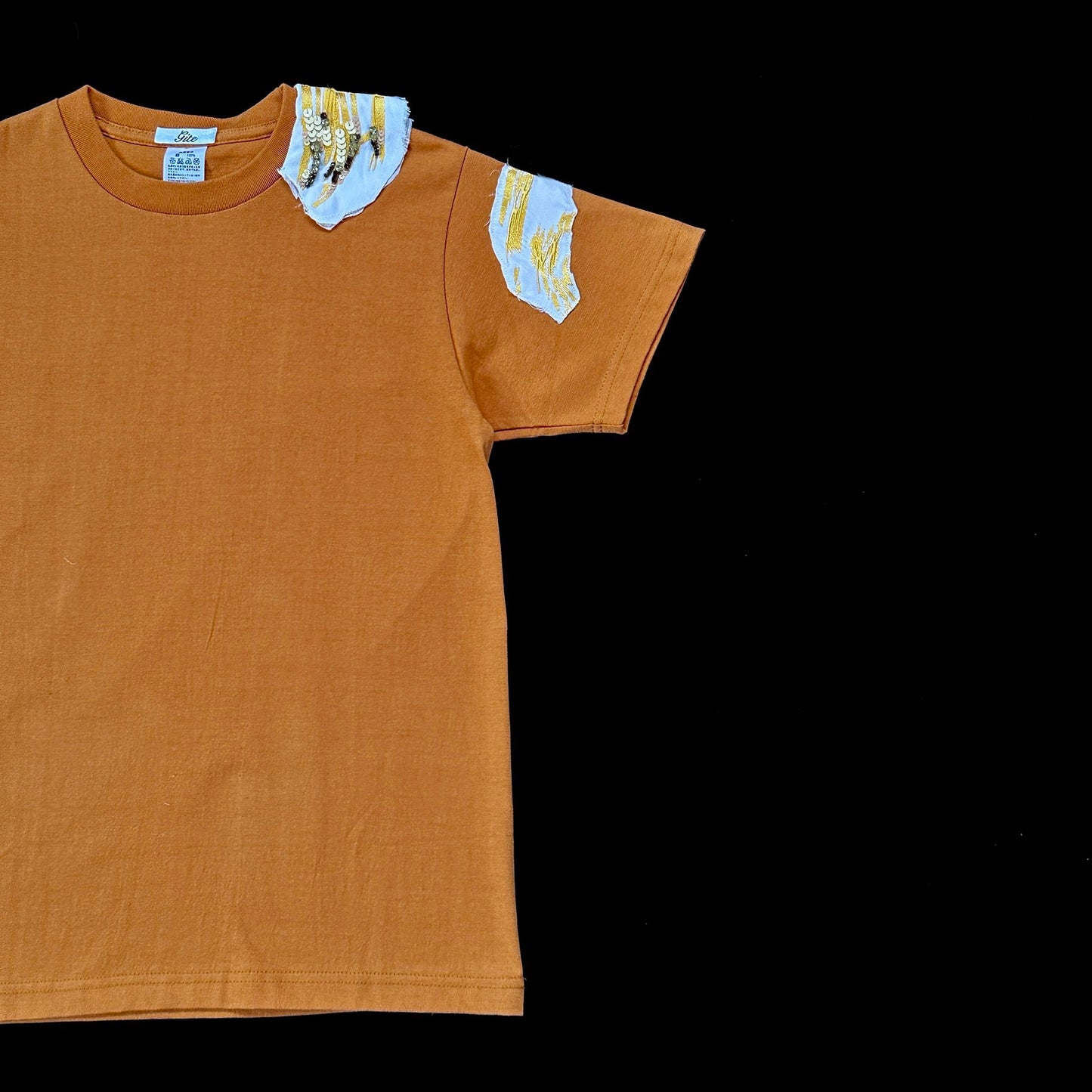 Redesigned Kimono Handmade T-Shirt Mustard Yellow