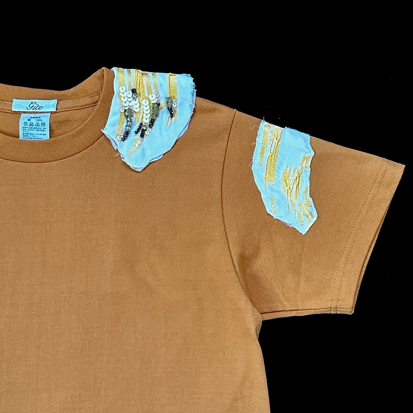 Redesigned Kimono Handmade T-Shirt Mustard Yellow